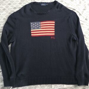 Polo Ralph Lauren The Iconic America Flag Sweater Navy